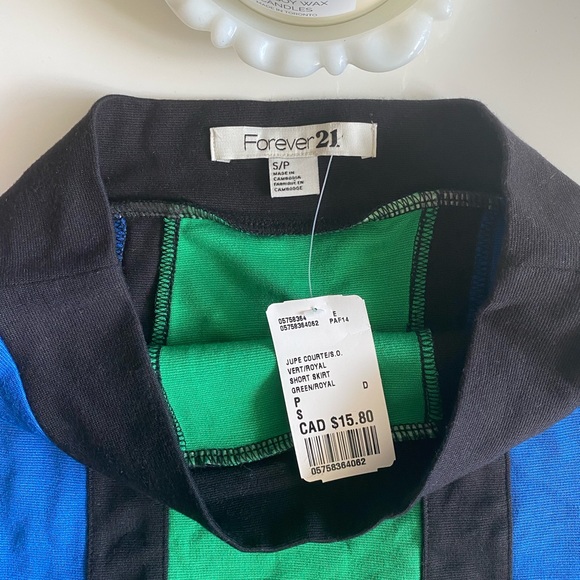 BNWT Colour Block Body Con Mini Skirt - Picture 2 of 4